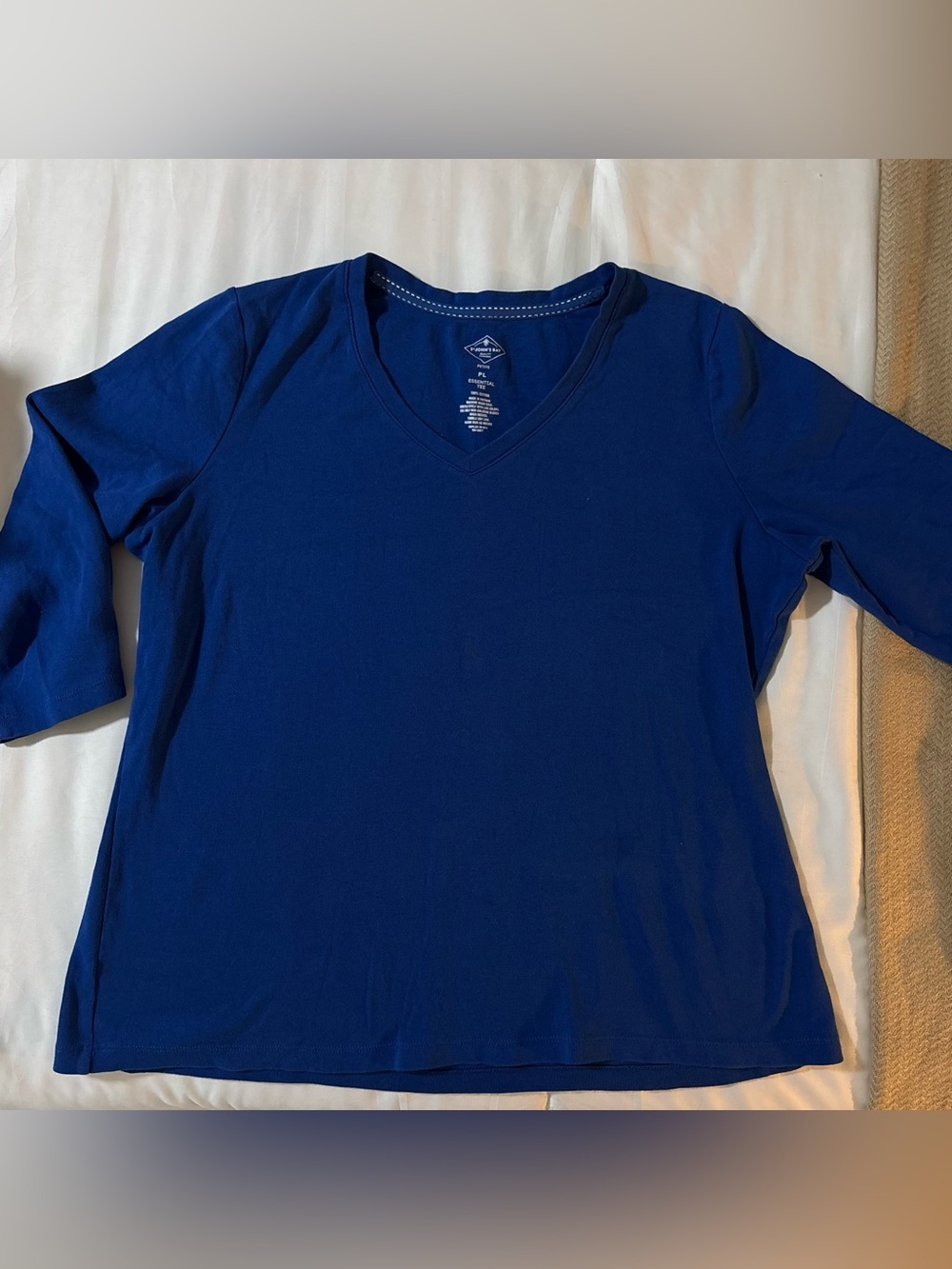 St. John's Bay Women's V-Neck Short Sleeve Tee - Blue